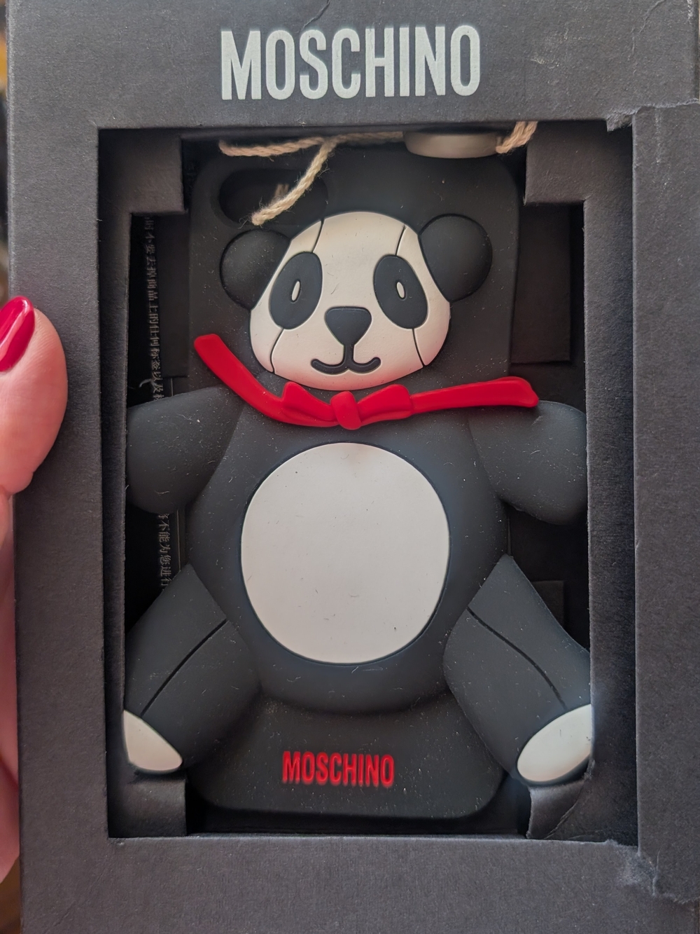Moschino Black, White & Red Panda Plush-Style Kids Toy